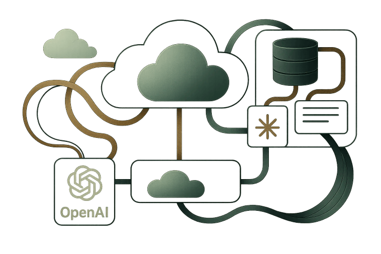 AI, integrated with care illustration